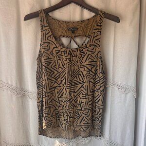 Vans Green/Olive & Black Tank Top Medium Abstract Print